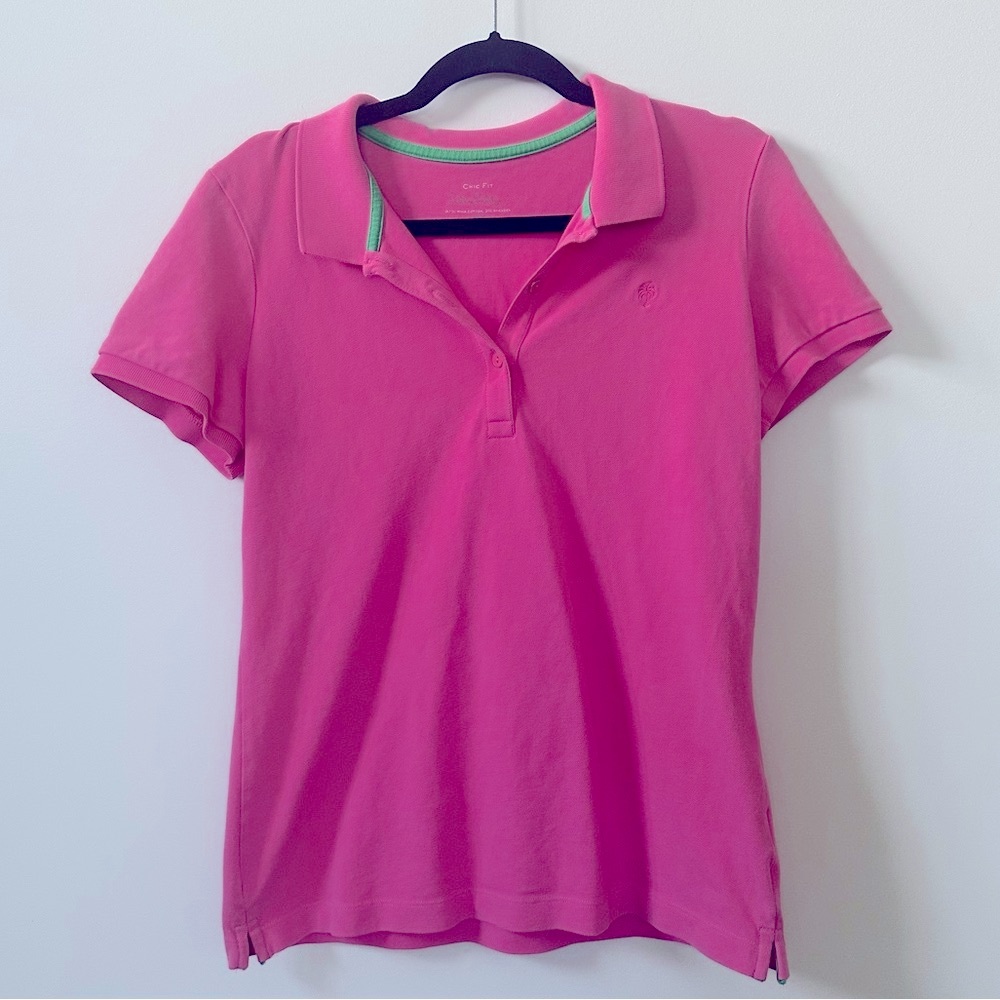 Lilly Pulitzer Pink Fitted Polo Shirt Short Sleeve